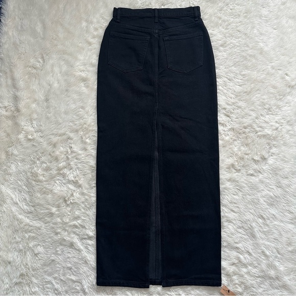 Reformation Daria Ultra High Rise Denim Maxi Skirt Nidri Wash Black 26 NWT New - Picture 4 of 12